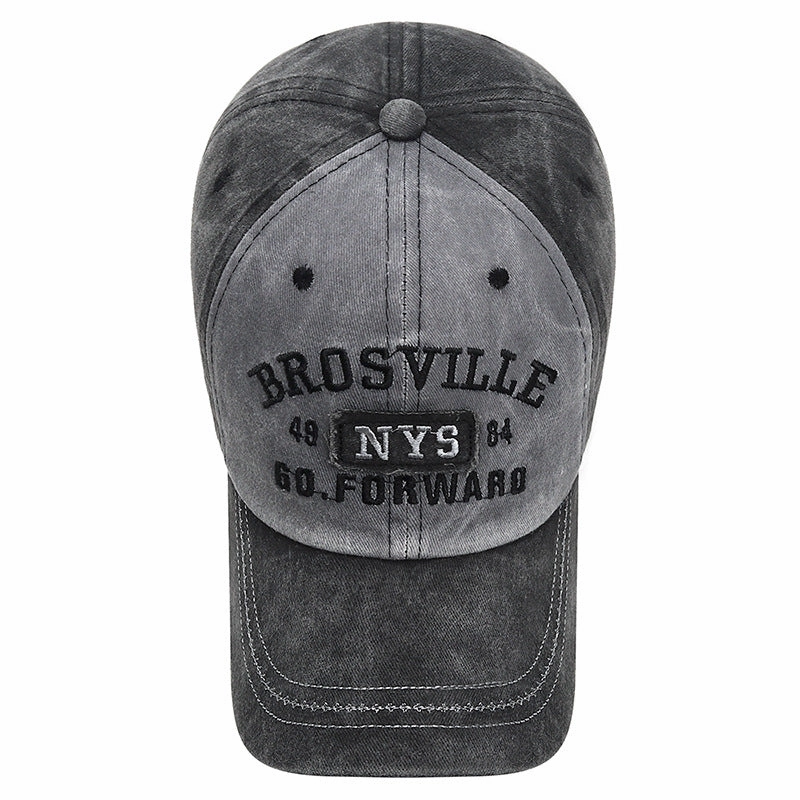 Wholesale Cotton Washed Old Letter Embroidered Baseball Caps