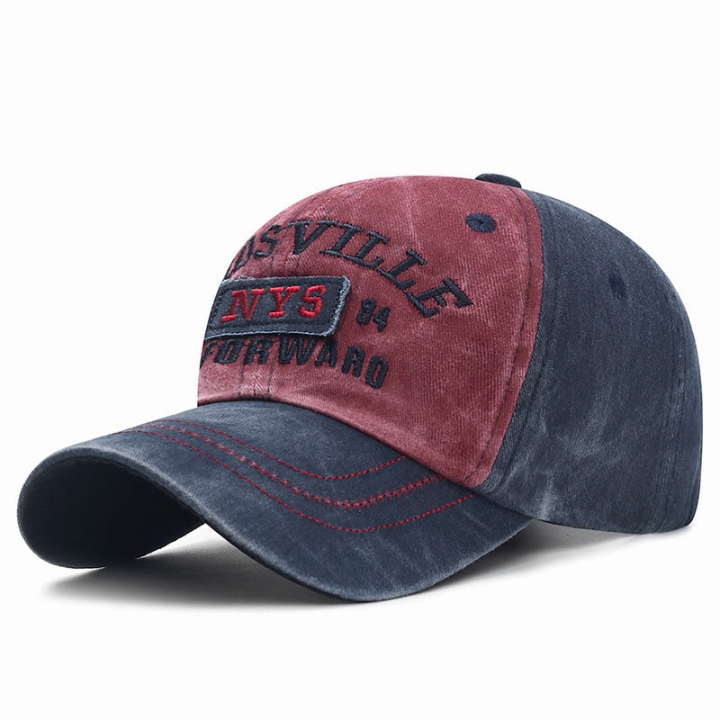 Wholesale Cotton Washed Old Letter Embroidered Baseball Caps