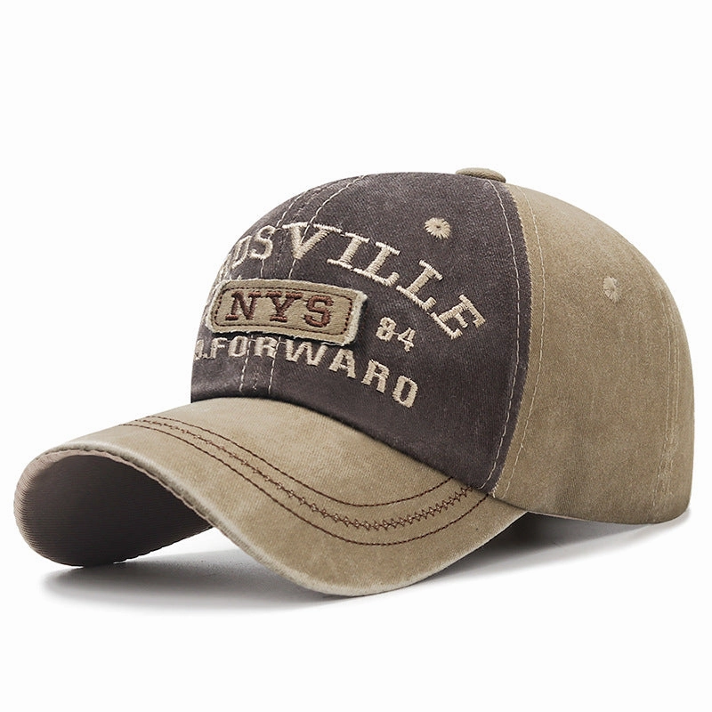 Wholesale Cotton Washed Old Letter Embroidered Baseball Caps