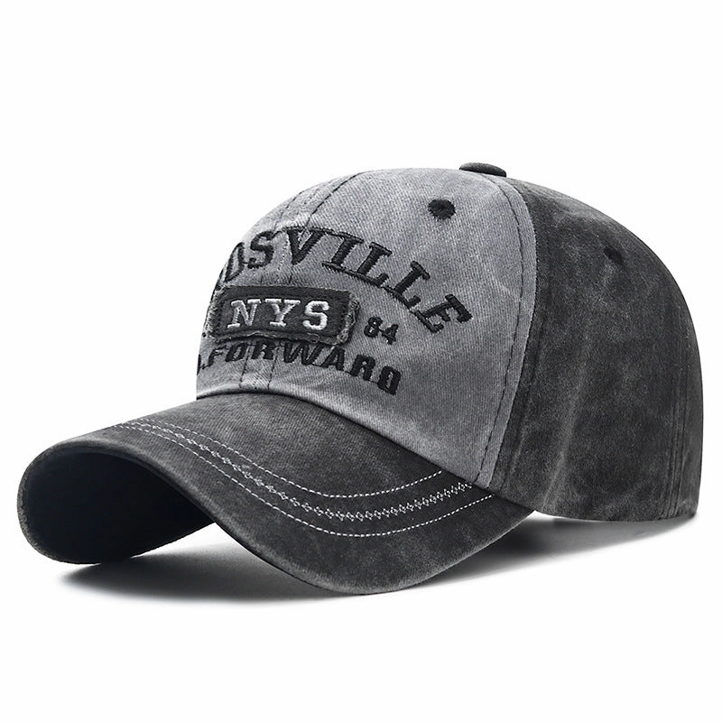 Wholesale Cotton Washed Old Letter Embroidered Baseball Caps