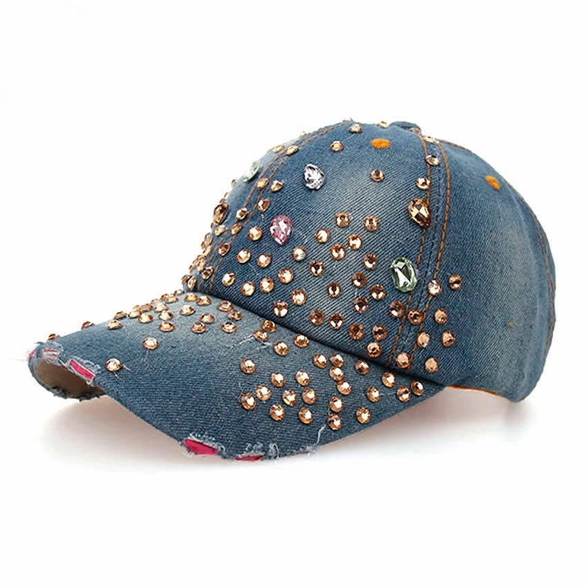Wholesale Cotton Water Wavy Dot Diamond Baseball Cap