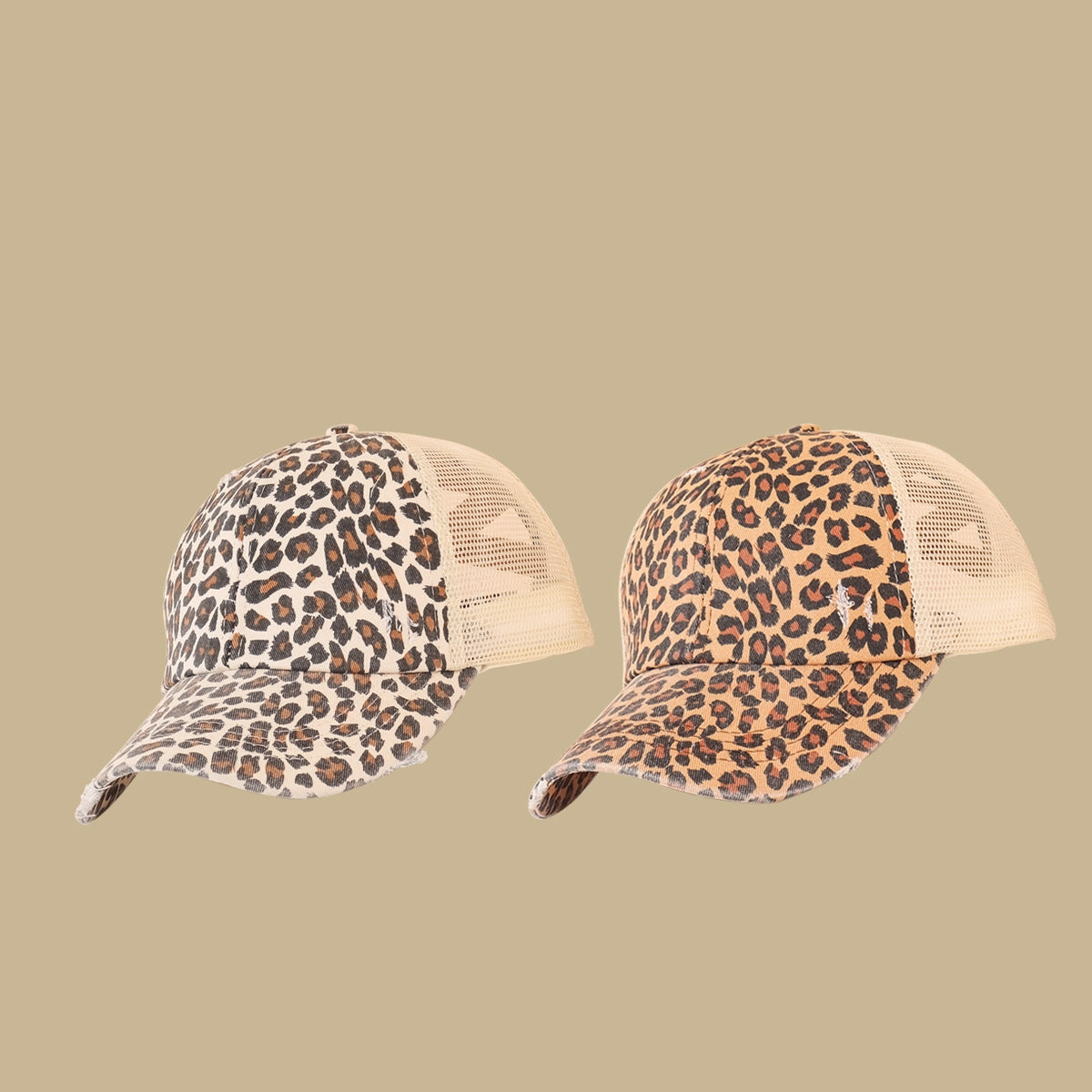 Wholesale Cotton Wide Brim Breathable Leopard Cap