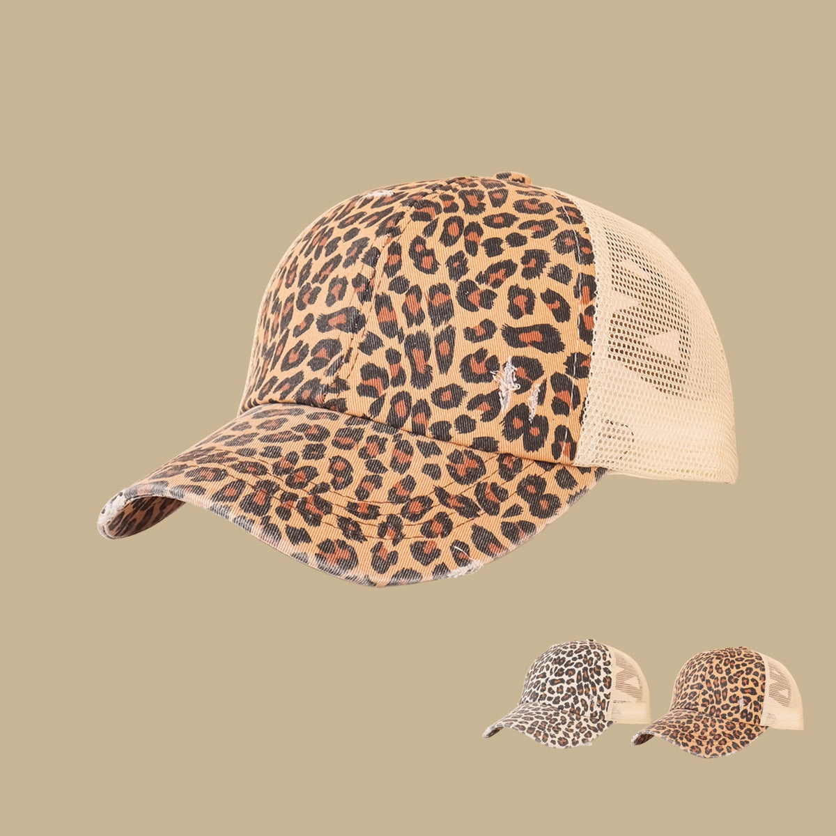 Wholesale Cotton Wide Brim Breathable Leopard Cap