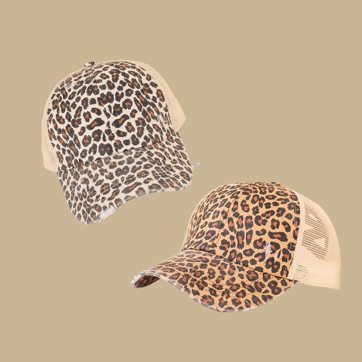 Wholesale Cotton Wide Brim Breathable Leopard Cap