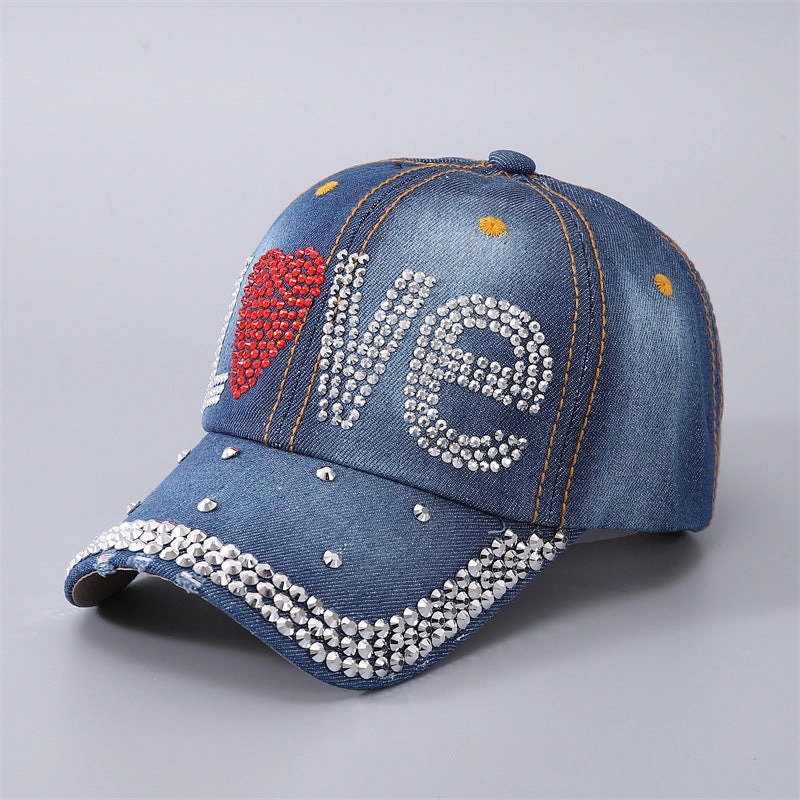 Wholesale Cotton with Diamonds Pearl Rivets Baseball Cap