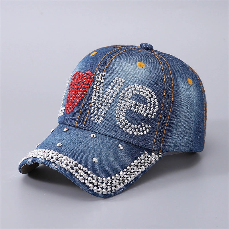 Wholesale Cotton with Diamonds Pearl Rivets Baseball Cap