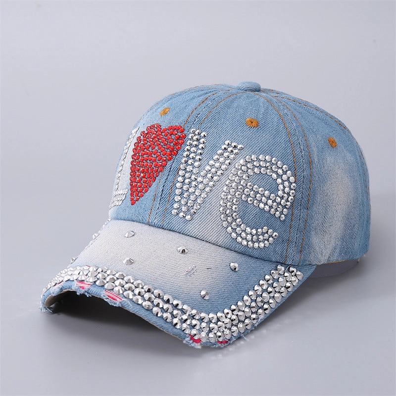 Wholesale Cotton with Diamonds Pearl Rivets Baseball Cap