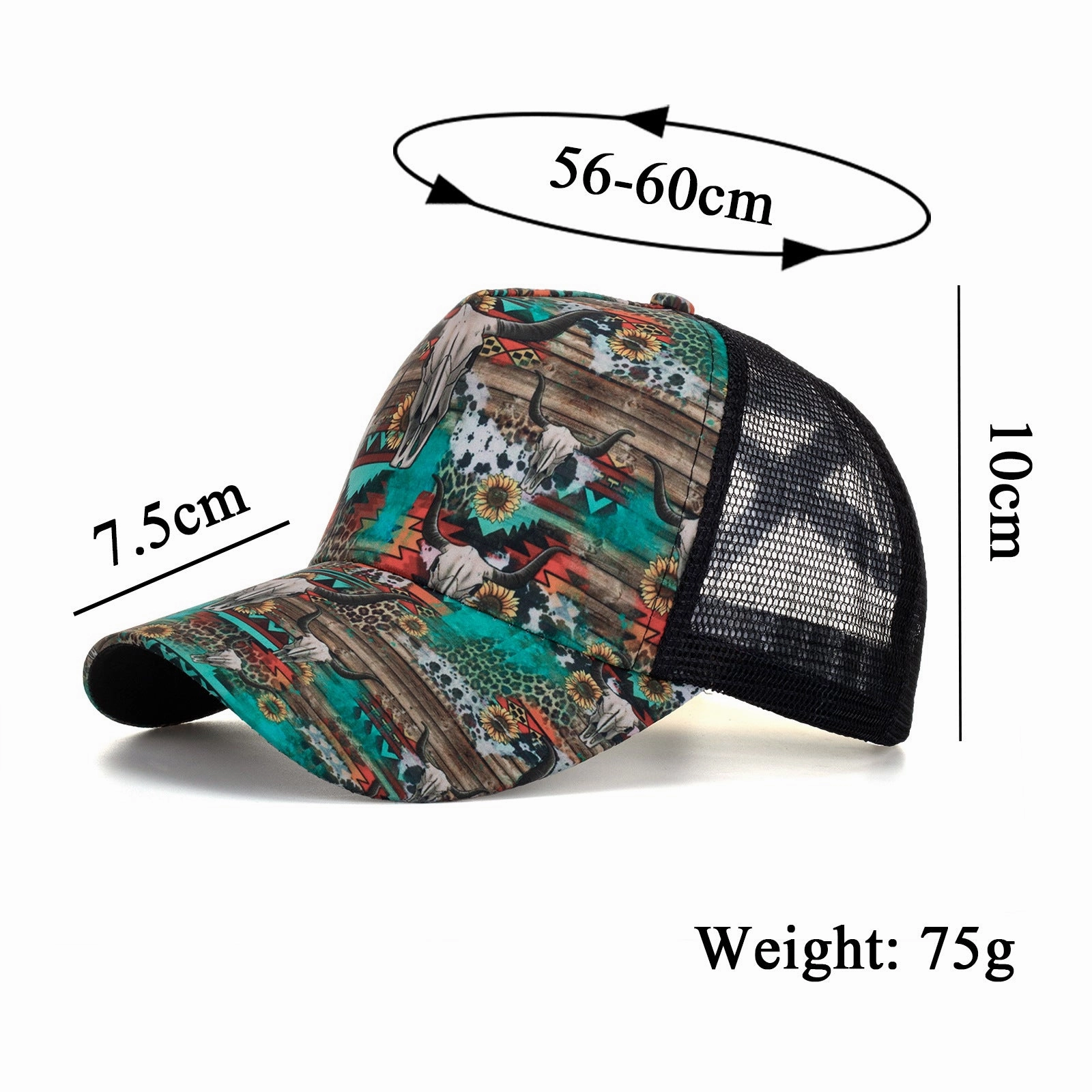 Wholesale  cow's head horizontal cross net cap baseball cap