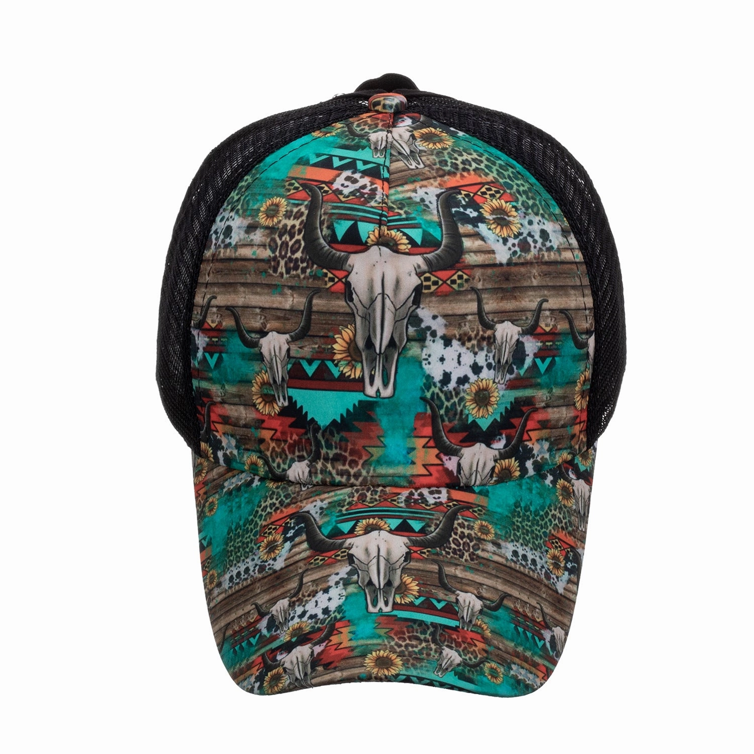 Wholesale  cow's head horizontal cross net cap baseball cap