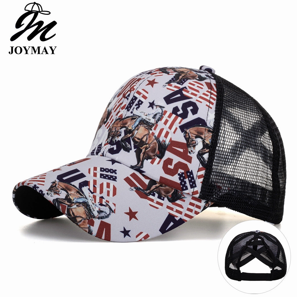 Wholesale Cross-striped mesh baseball cap