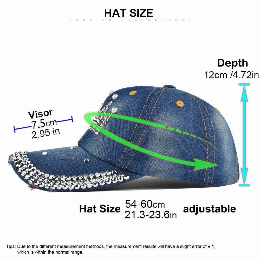 Wholesale Crown Rhinestone Denim Baseball Cap