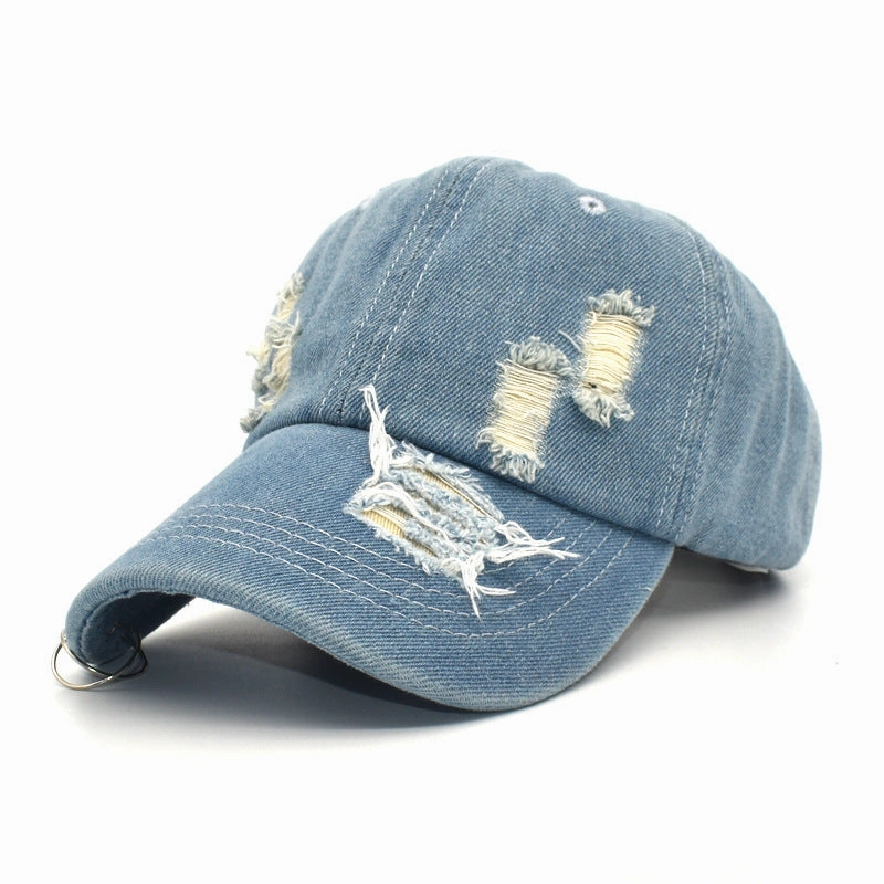 Wholesale Denim Hoop Hole Baseball Cap