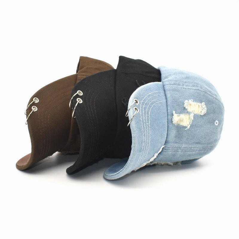 Wholesale Denim Hoop Hole Baseball Cap