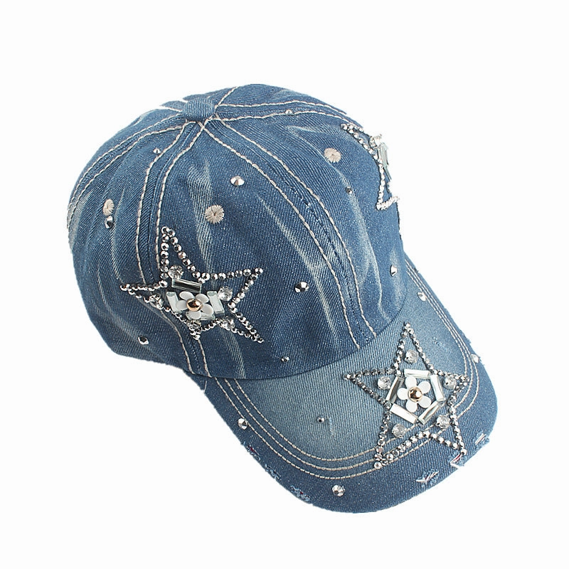Wholesale Denim Rhinestone Baseball Caps
