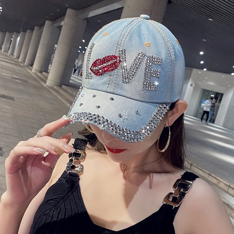 Wholesale Denim Rhinestone Baseball Caps