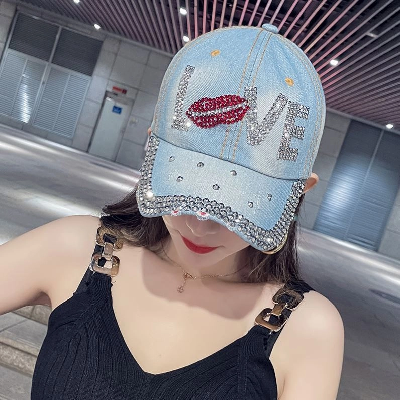 Wholesale Denim Rhinestone Baseball Caps