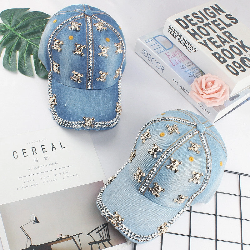 Wholesale Denim Rhinestone Baseball Caps