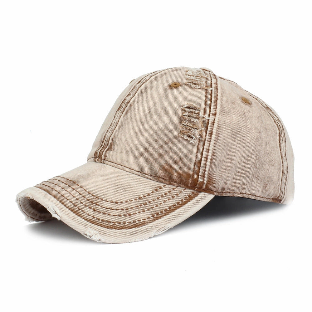 Wholesale Denim Worn Hole Sunshade Cotton Baseball Cap