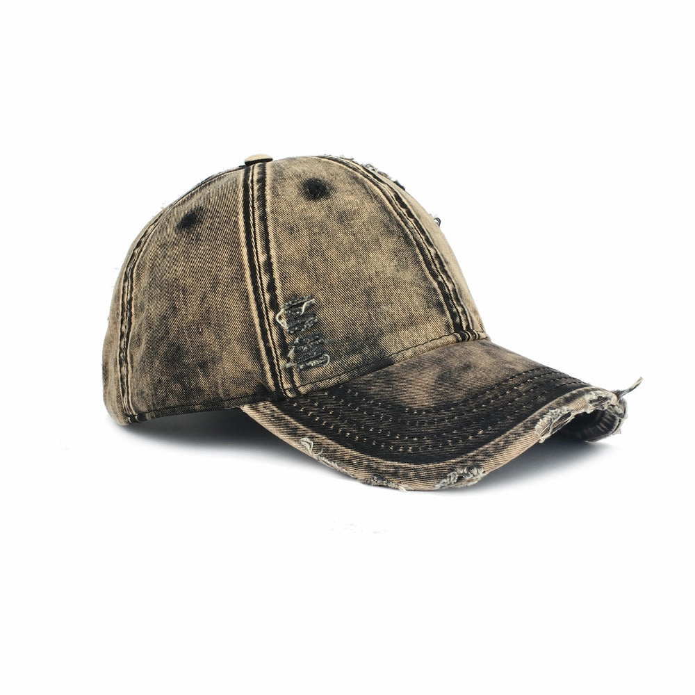 Wholesale Denim Worn Hole Sunshade Cotton Baseball Cap