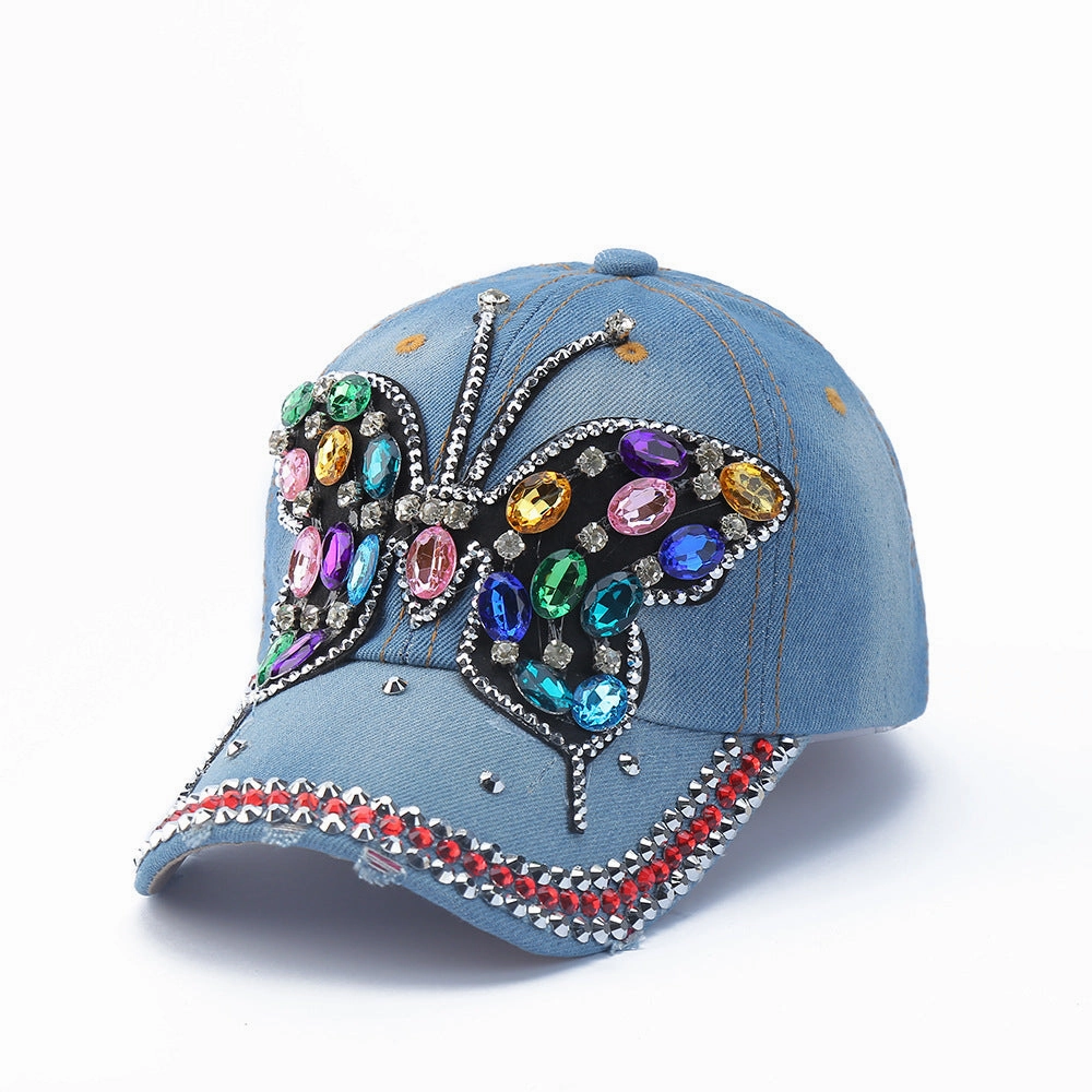 Wholesale Diamond Inlaid Denim Baseball Caps