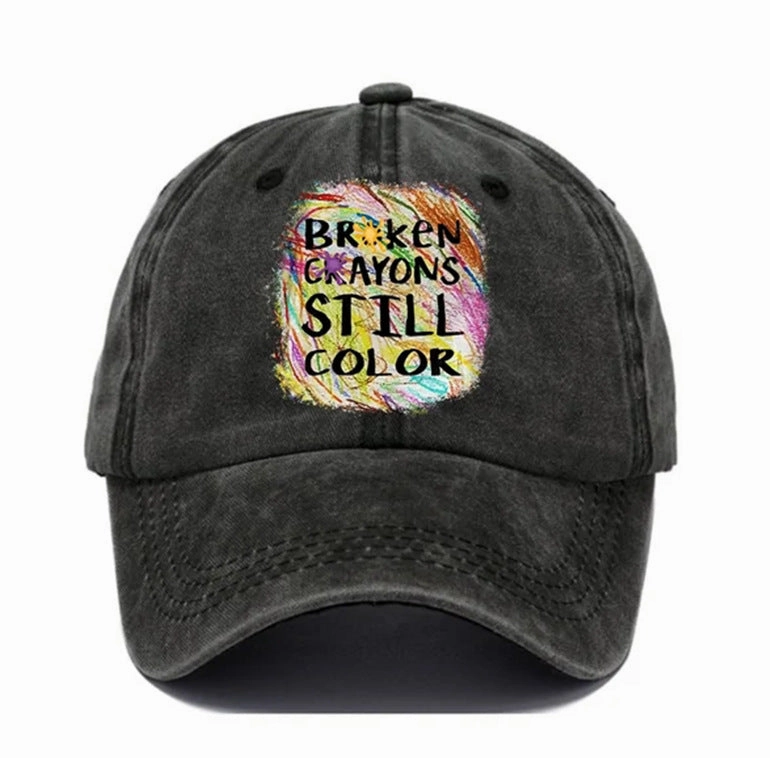 Wholesale Distressed Washed Cotton Distressed Printed Soft-capped Baseball Cap