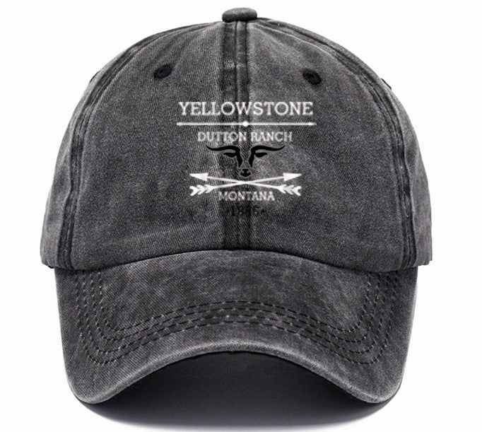 Wholesale Distressed Washed Cotton Printed Soft Top Baseball Cap