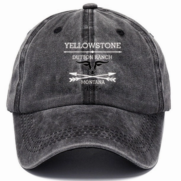 Wholesale Distressed Washed Cotton Printed Soft Top Baseball Cap