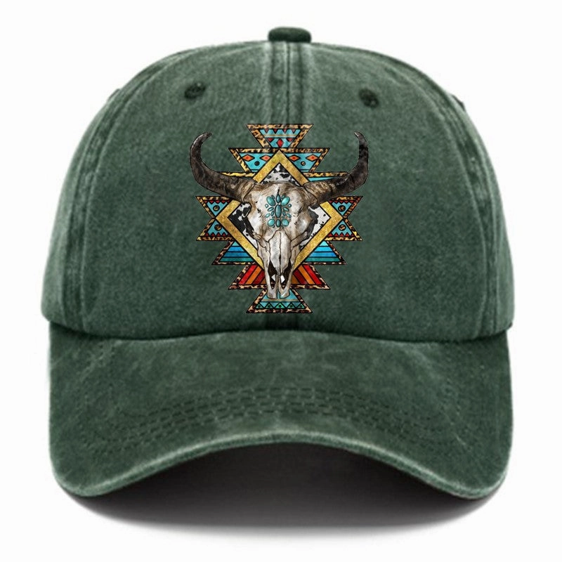 Wholesale Distressed Washed Cotton Printed Soft Top Baseball Cap