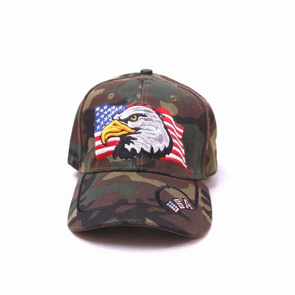 Wholesale Embroidered Eagle American Flag Polyester Baseball Cap