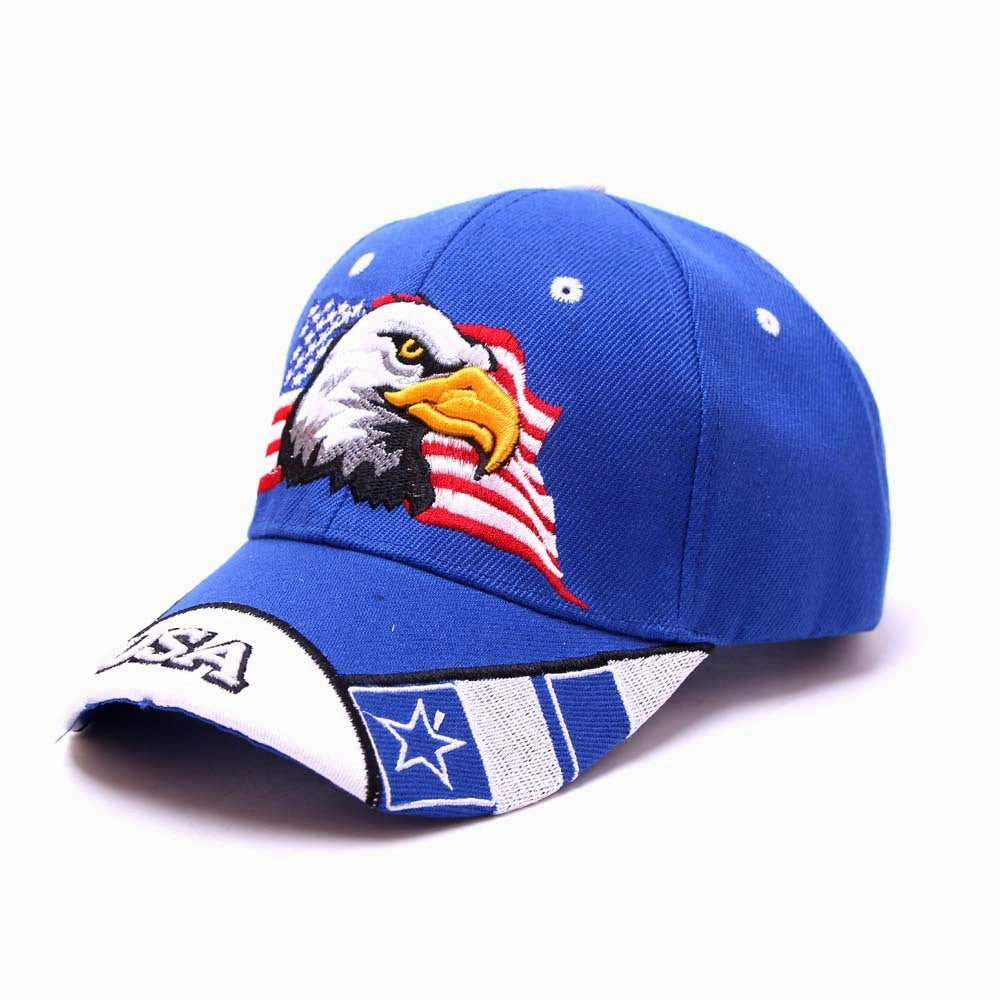 Wholesale Embroidered Eagle American Flag Polyester Baseball Cap