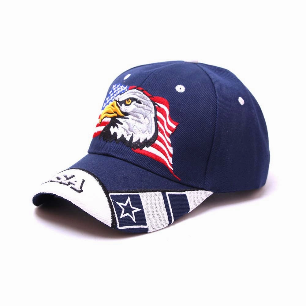 Wholesale Embroidered Eagle American Flag Polyester Baseball Cap
