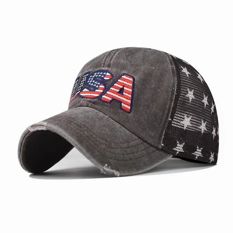Wholesale Embroidered Worn-out Hole Washed Cotton Baseball Caps