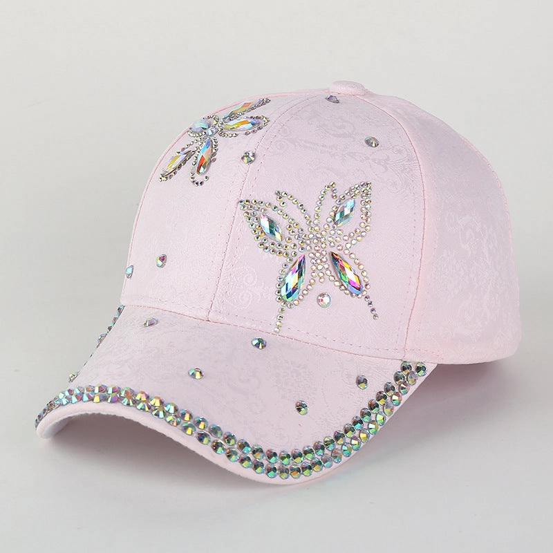 Wholesale Fabric Inlaid Diamond Bow Baseball Caps