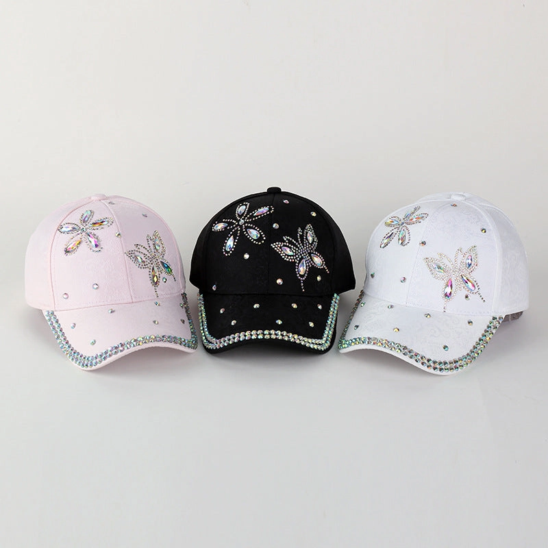 Wholesale Fabric Inlaid Diamond Bow Baseball Caps