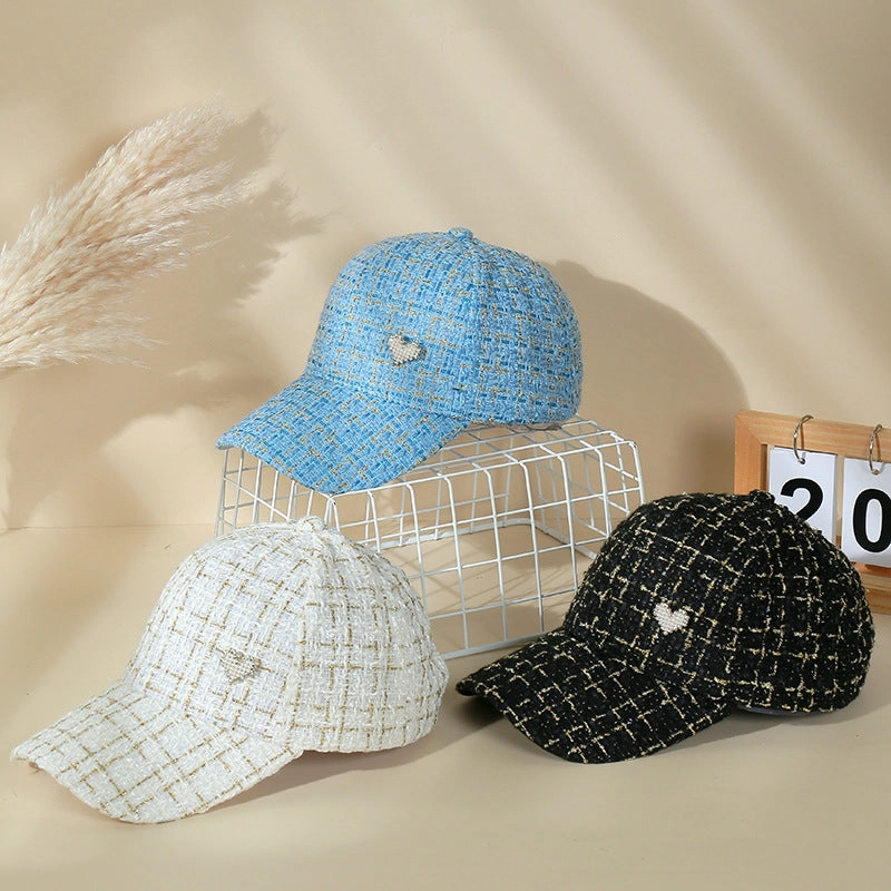 Wholesale Fabric Plaid Love Baseball Caps