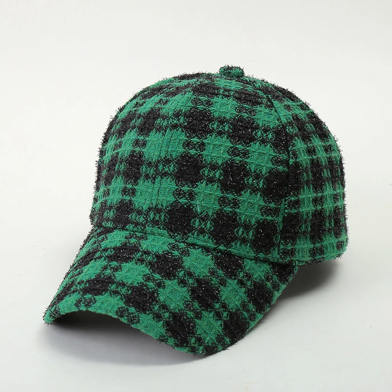 Wholesale Fabric Plaid Warm Baseball Caps