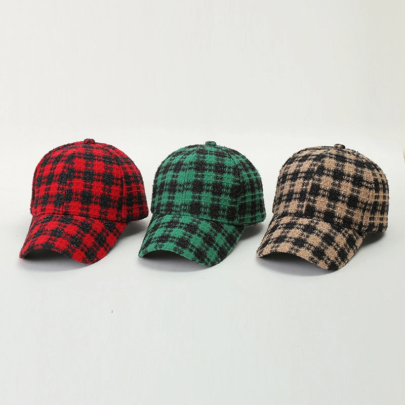 Wholesale Fabric Plaid Warm Baseball Caps