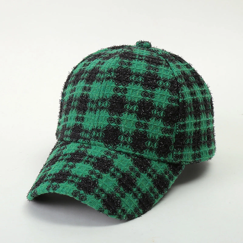 Wholesale Fabric Plaid Warm Baseball Caps