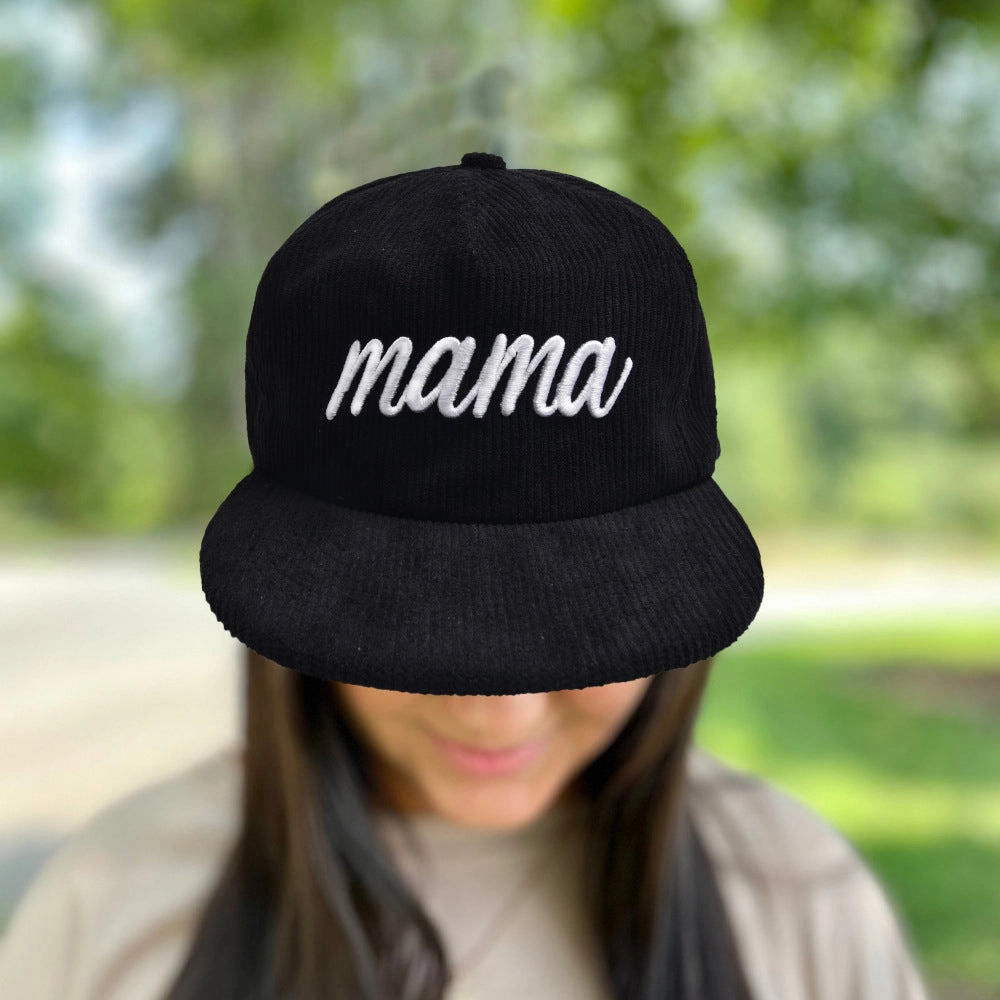 Wholesale Flat Brim Corduroy MAMA Baseball Cap