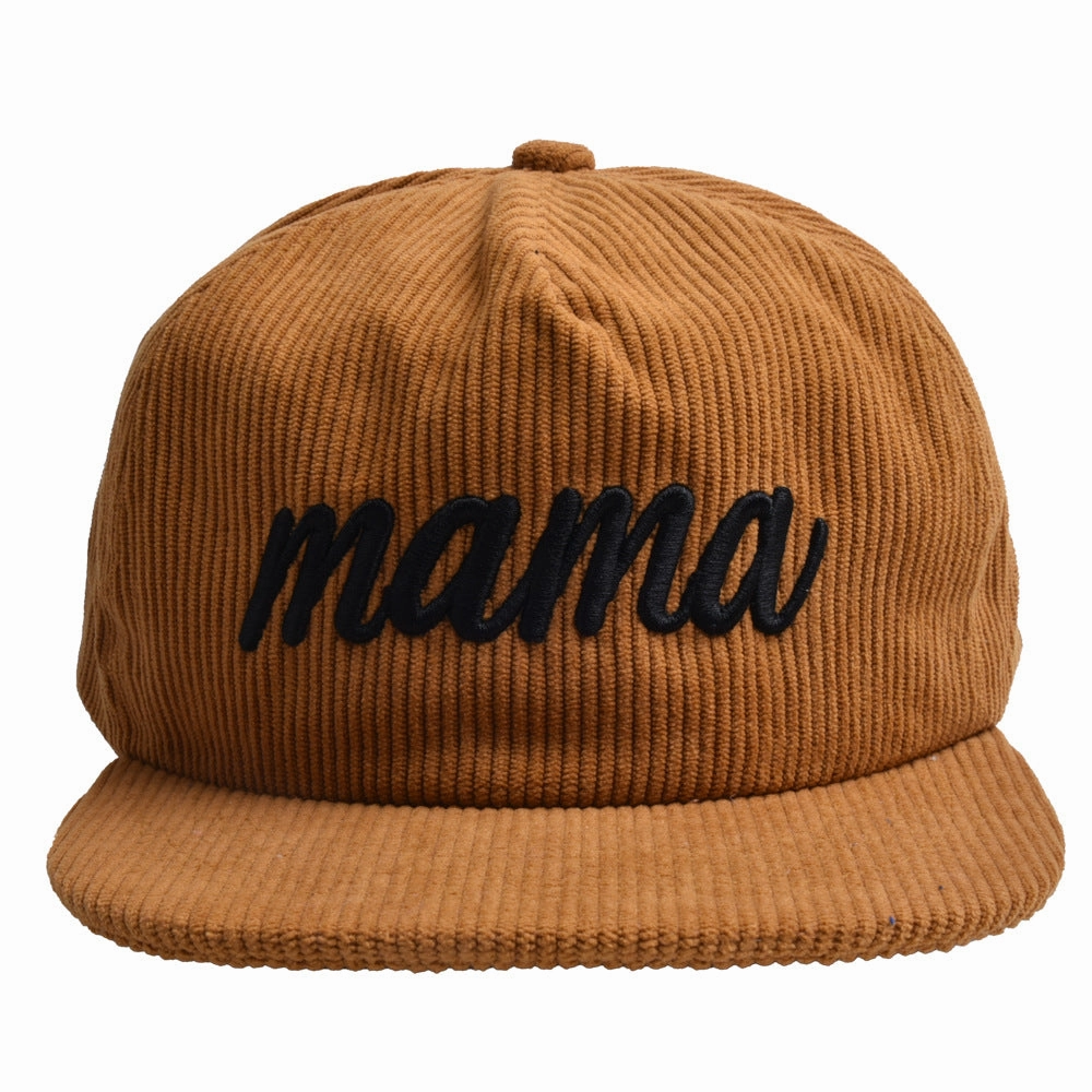 Wholesale Flat Brim Corduroy MAMA Baseball Cap