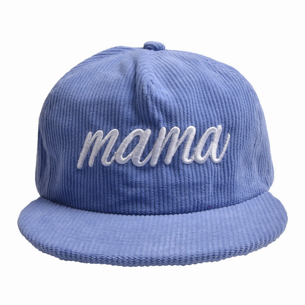 Wholesale Flat Brim Corduroy MAMA Baseball Cap