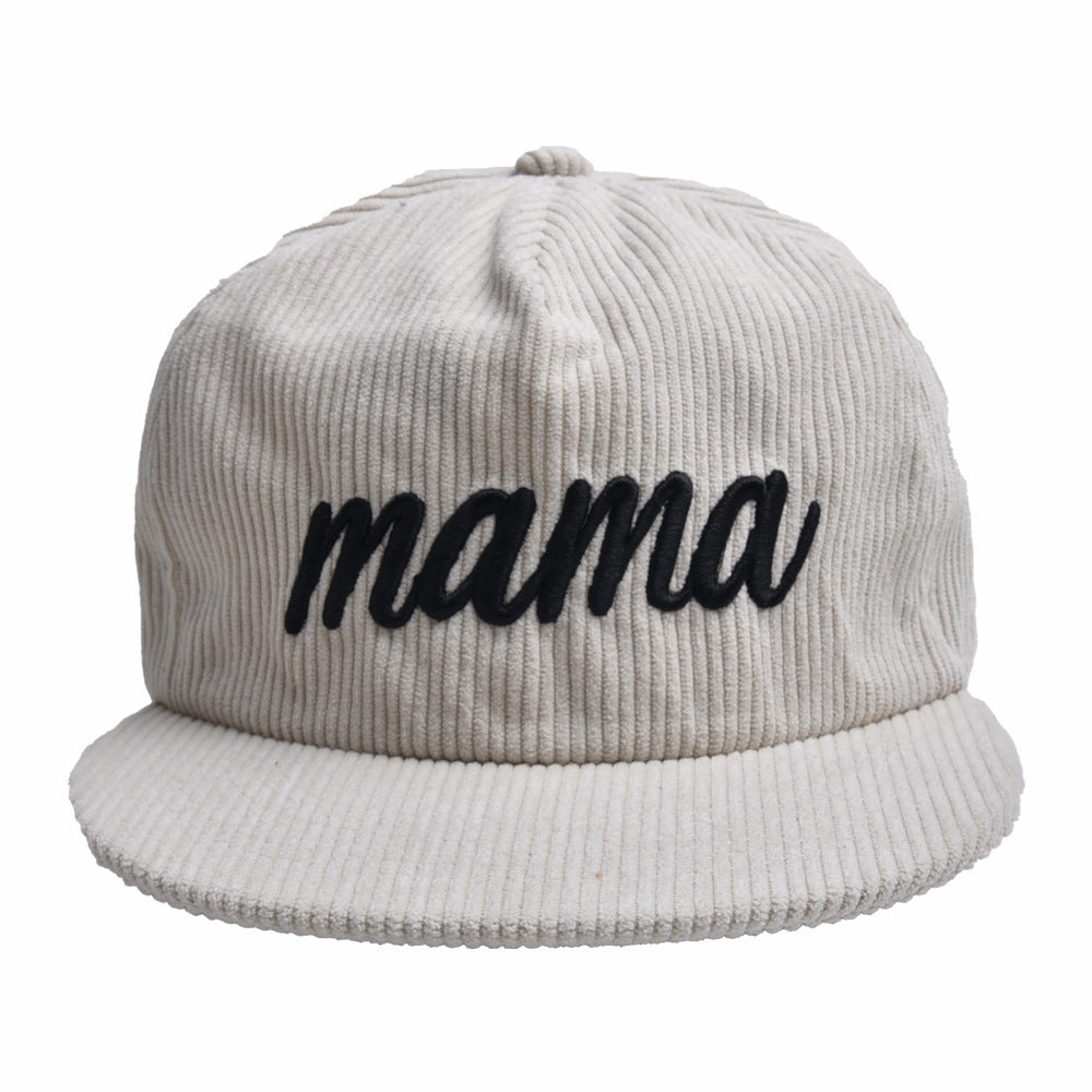 Wholesale Flat Brim Corduroy MAMA Baseball Cap