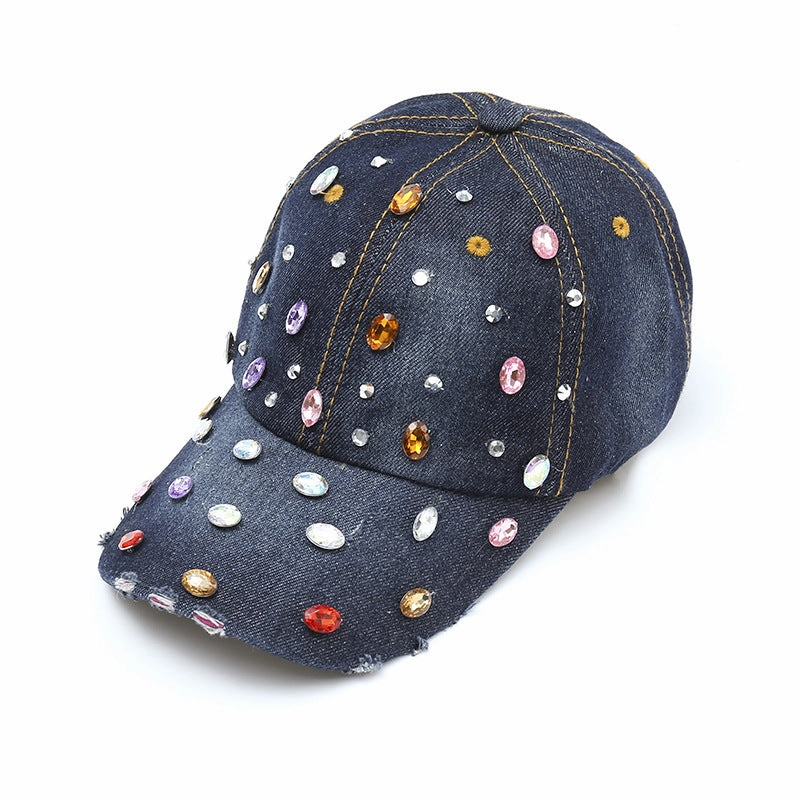 Wholesale Full Sky Star Diamond Denim Baseball Caps