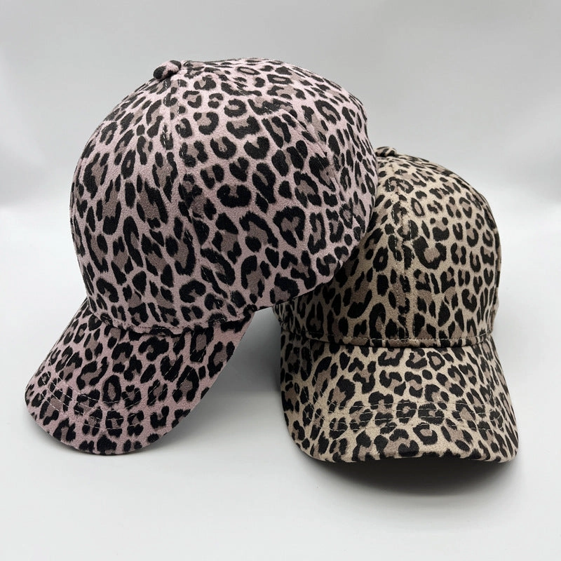 Wholesale German Fleece Leopard Print Thermal Baseball Cap