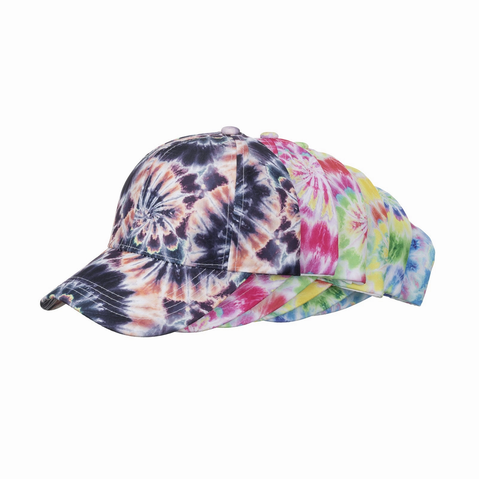 Wholesale Gradient Tie Dyed Polyester Baseball Caps