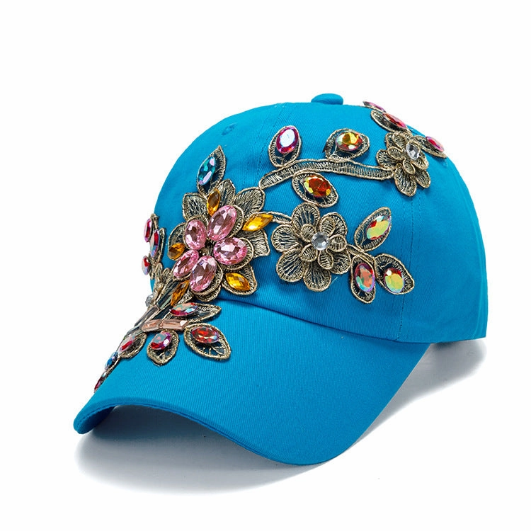Wholesale Handmade Diamond Gilt Edged Louver Cotton Baseball Cap