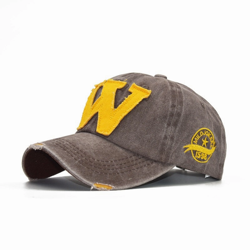 Wholesale Italicized W Letter Embroidered Cotton Baseball Caps