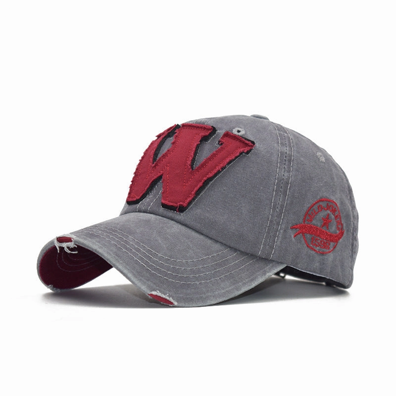 Wholesale Italicized W Letter Embroidered Cotton Baseball Caps