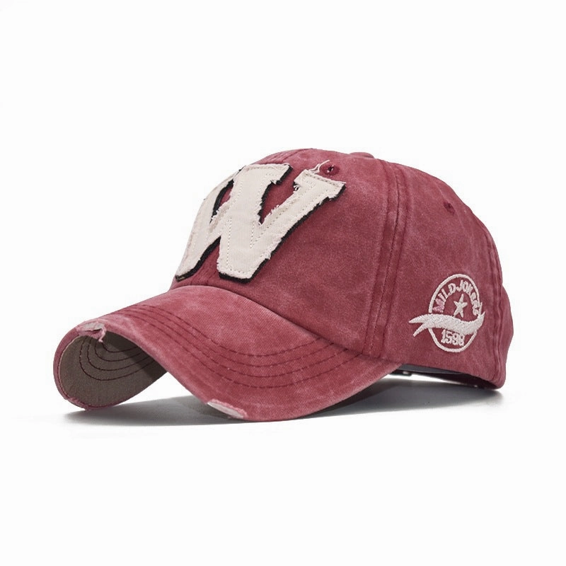 Wholesale Italicized W Letter Embroidered Cotton Baseball Caps
