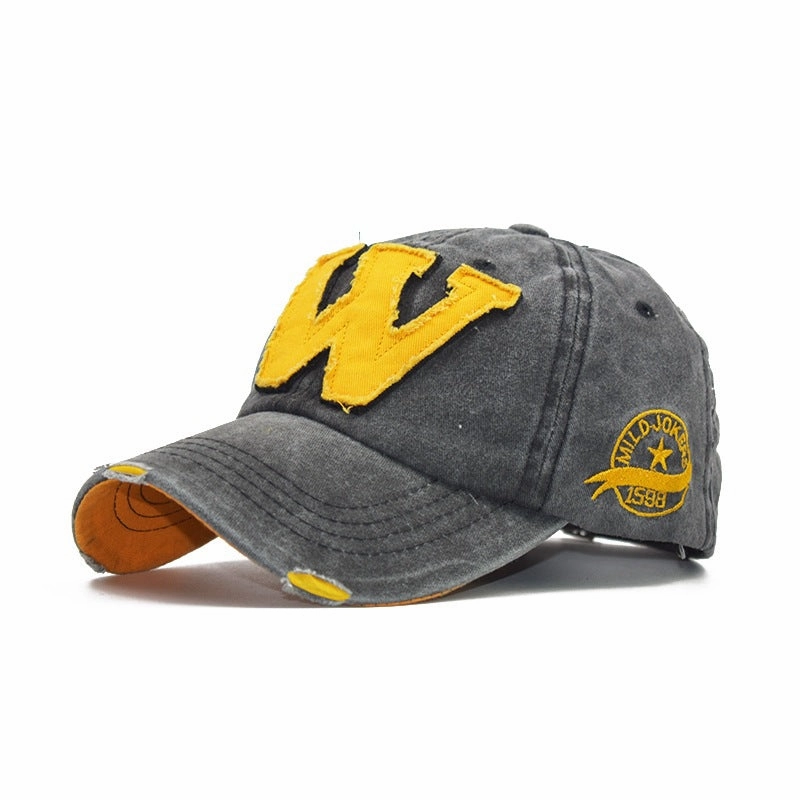 Wholesale Italicized W Letter Embroidered Cotton Baseball Caps